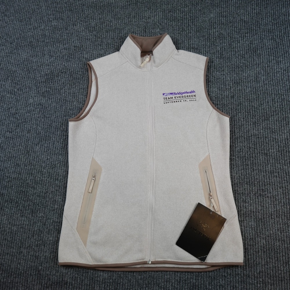 Arcteryx Covert Vest Womens Medium Origami Heather Fleece Full Zip NWT Logo